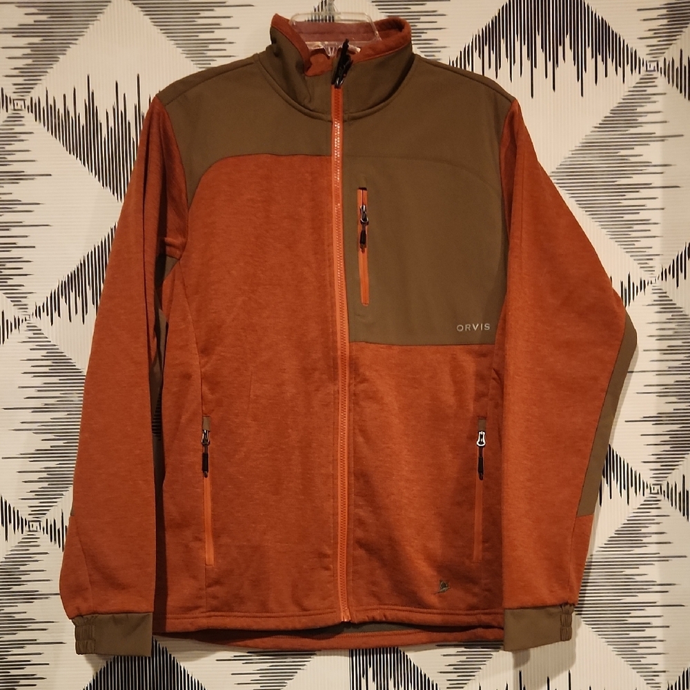 Orvis Rust and Olive Full-Zip Jacket